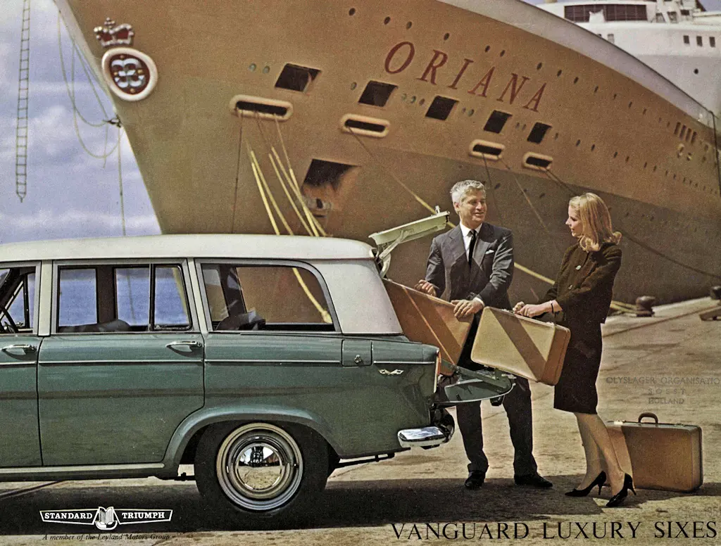 Men standing near car