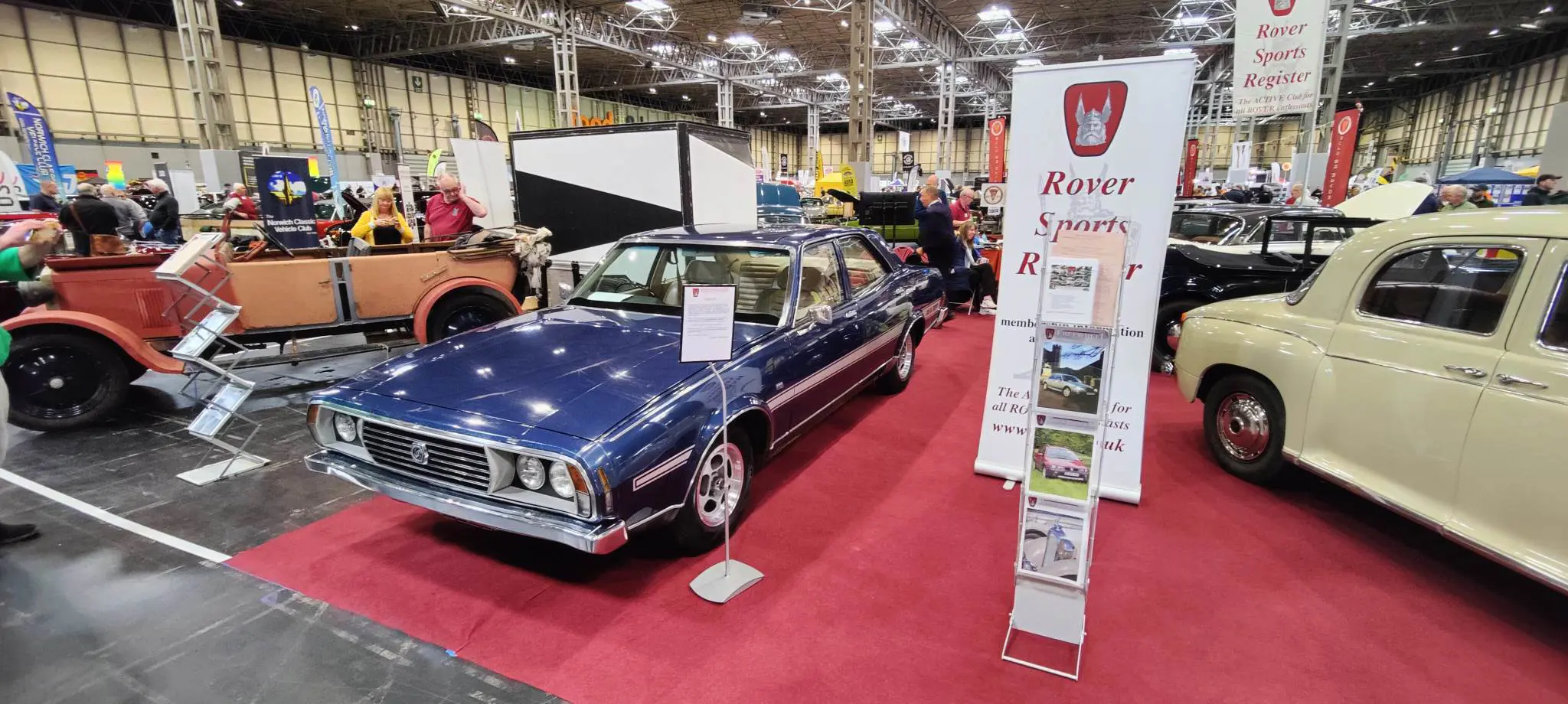 Blue car at car show