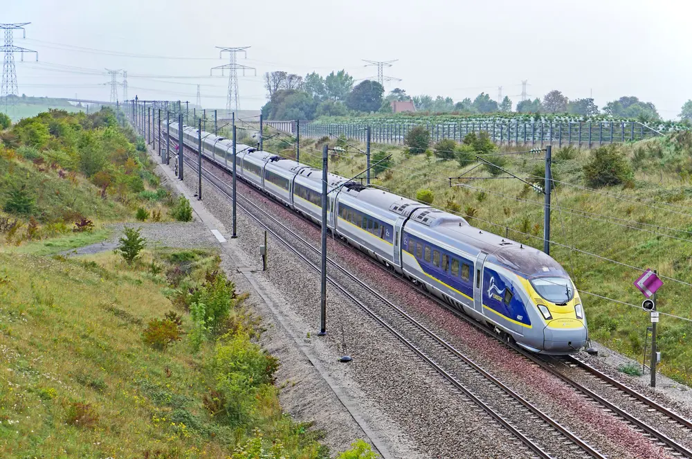 The Eurostar train travelling through France