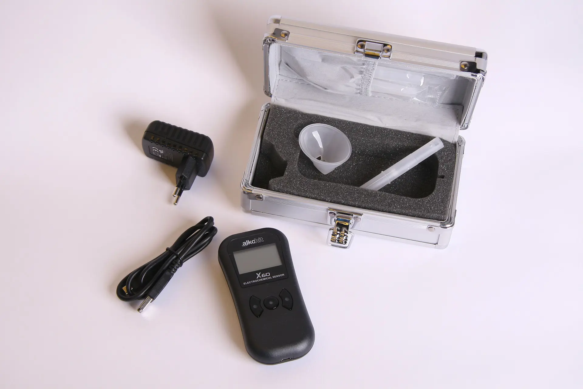 A digital breathalyser kit