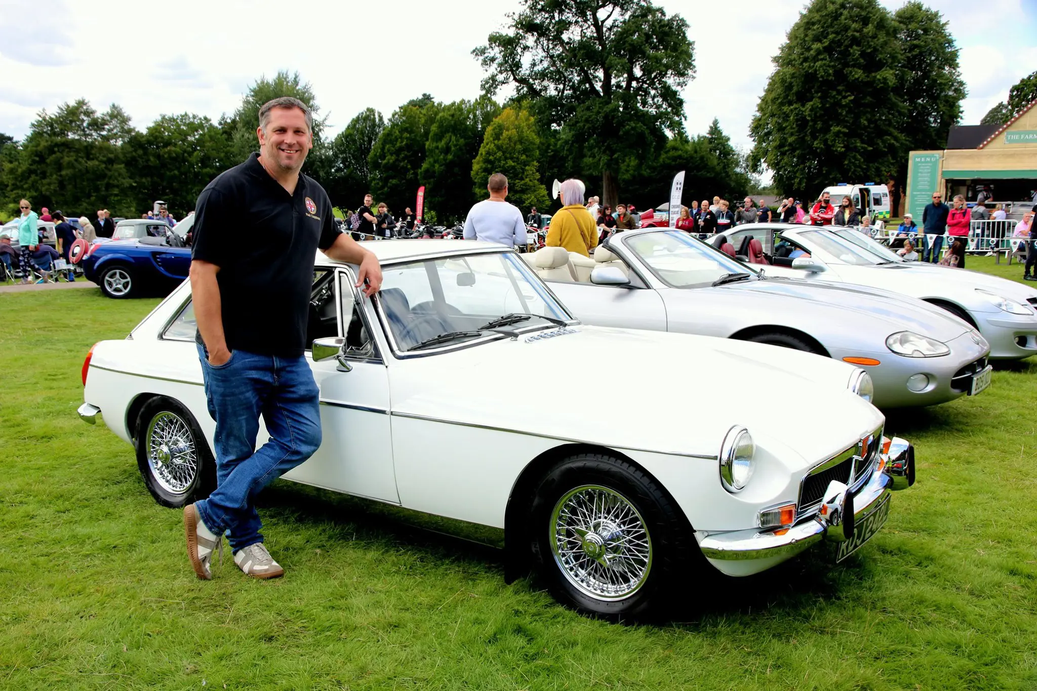 White car at car show