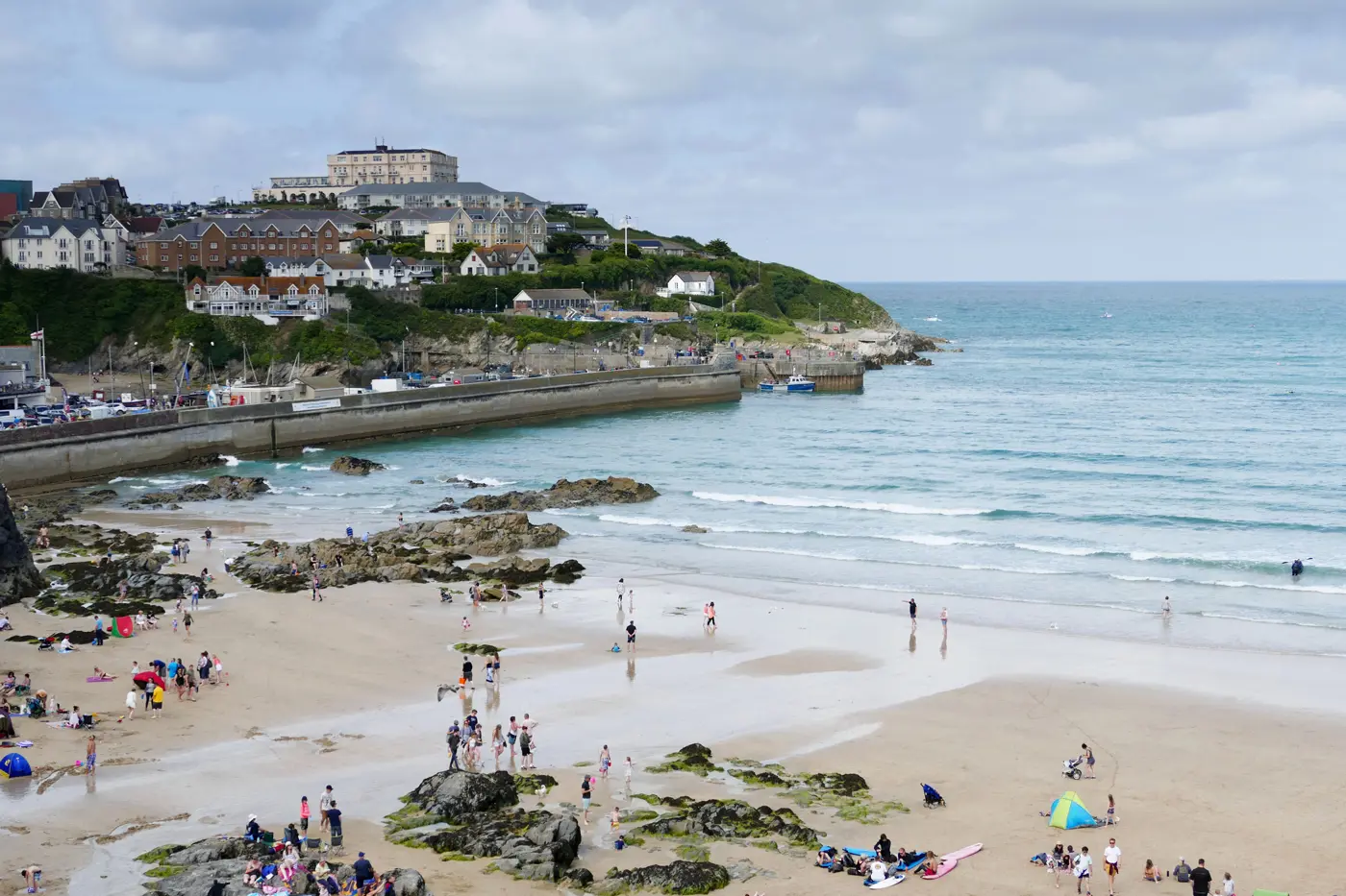A busy beach in Newquay