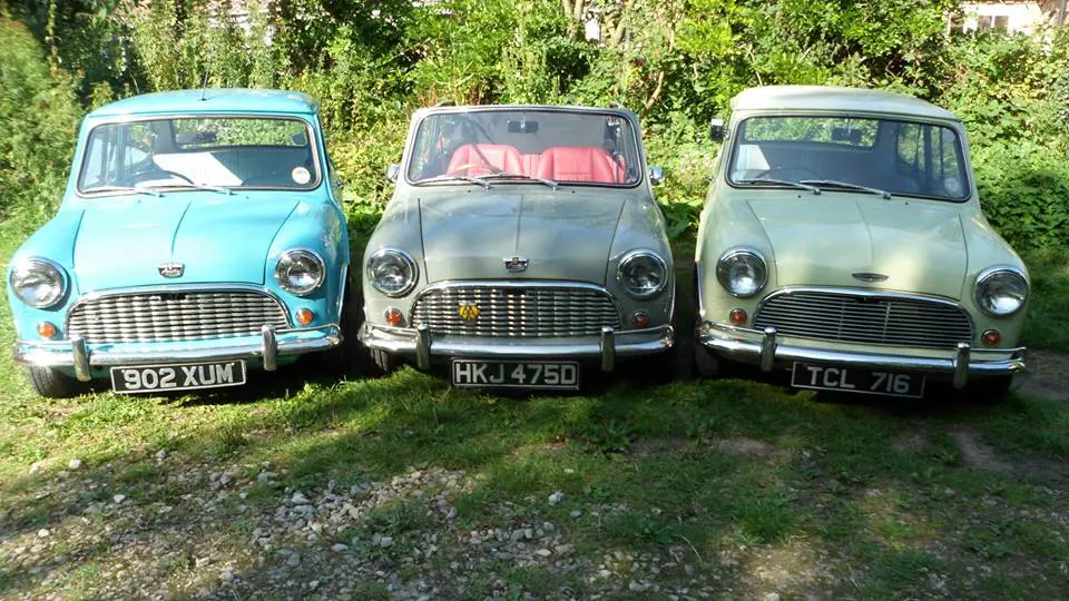 Three of John Fisher's minis with the convertible in the middle
