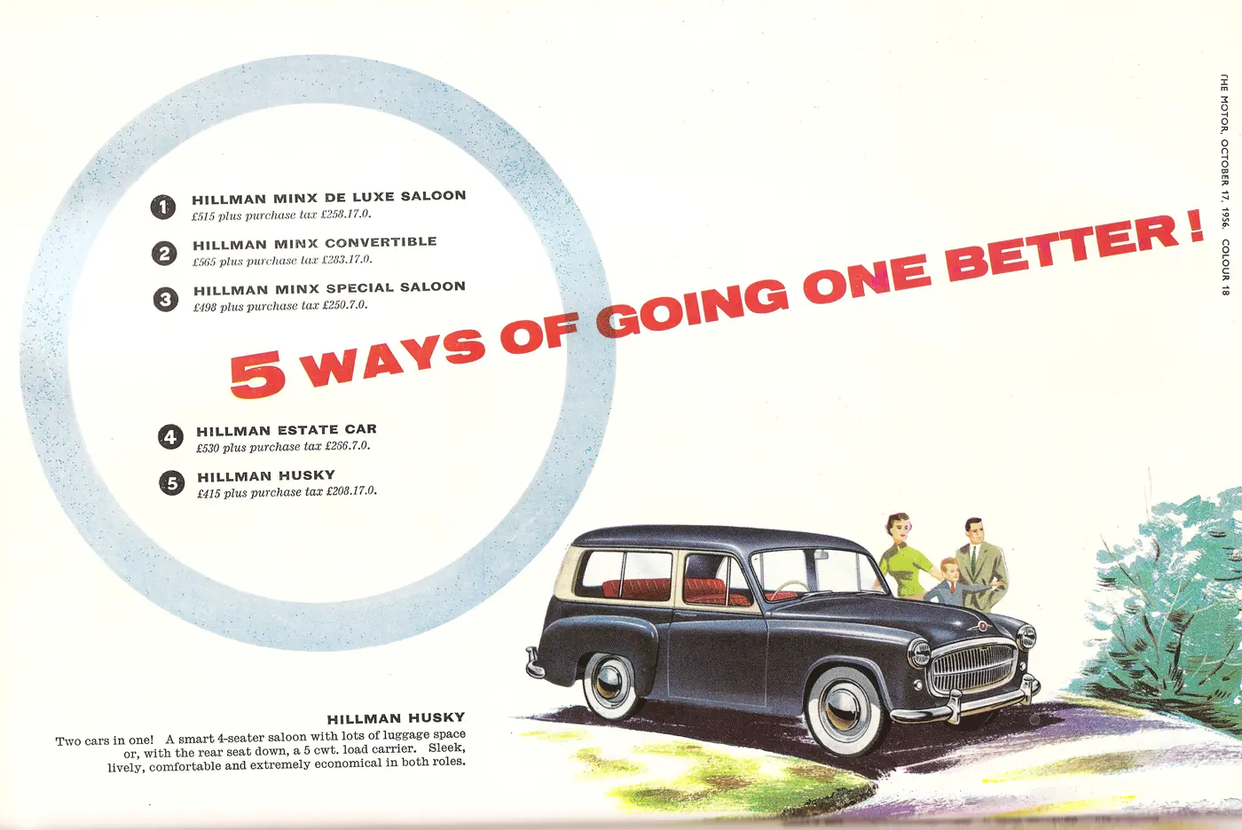 A Hillman Husky advertisement poster