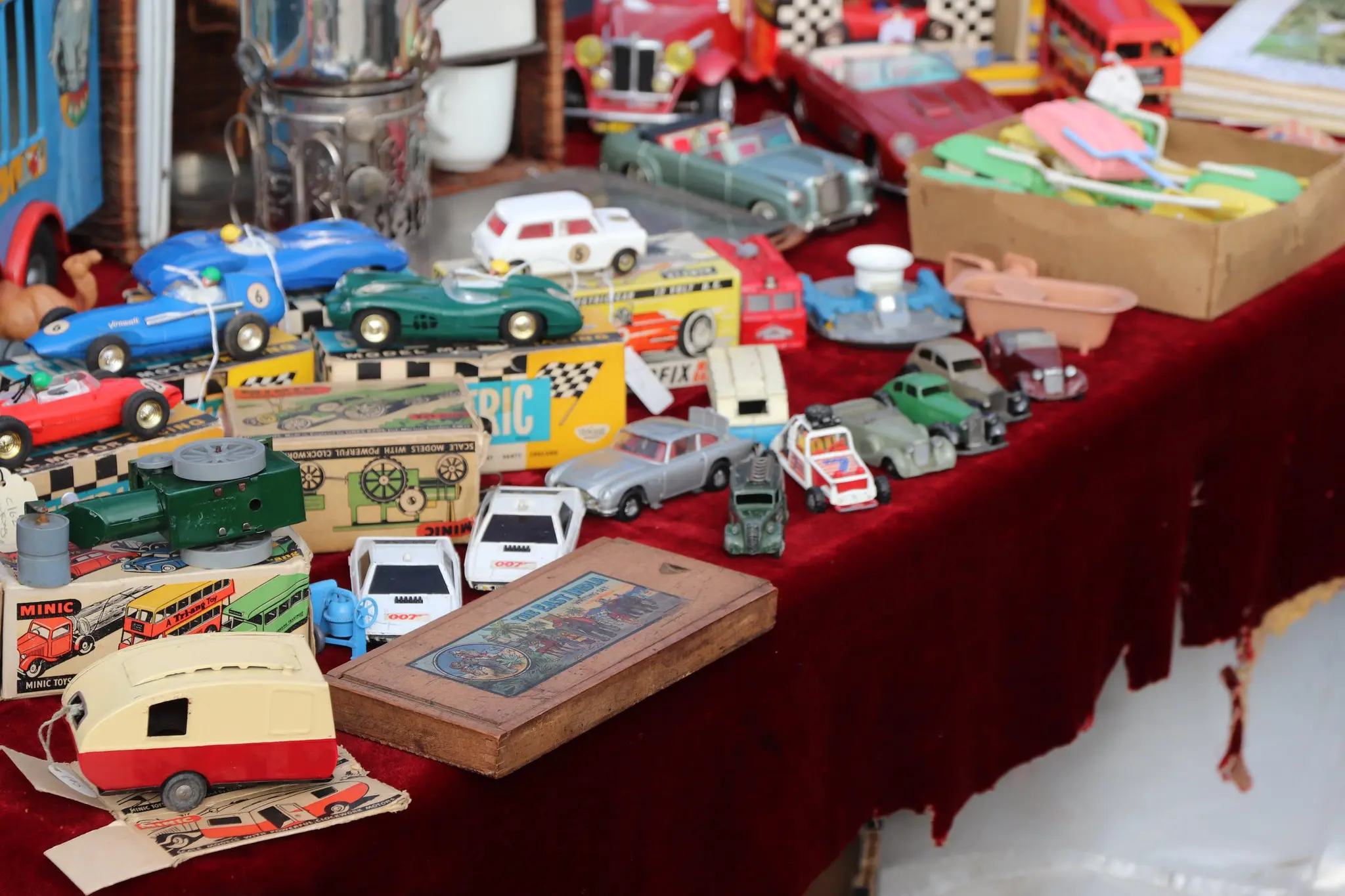 Toy cars on table