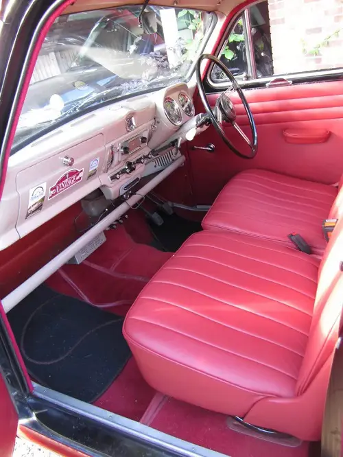 Black and red car interior