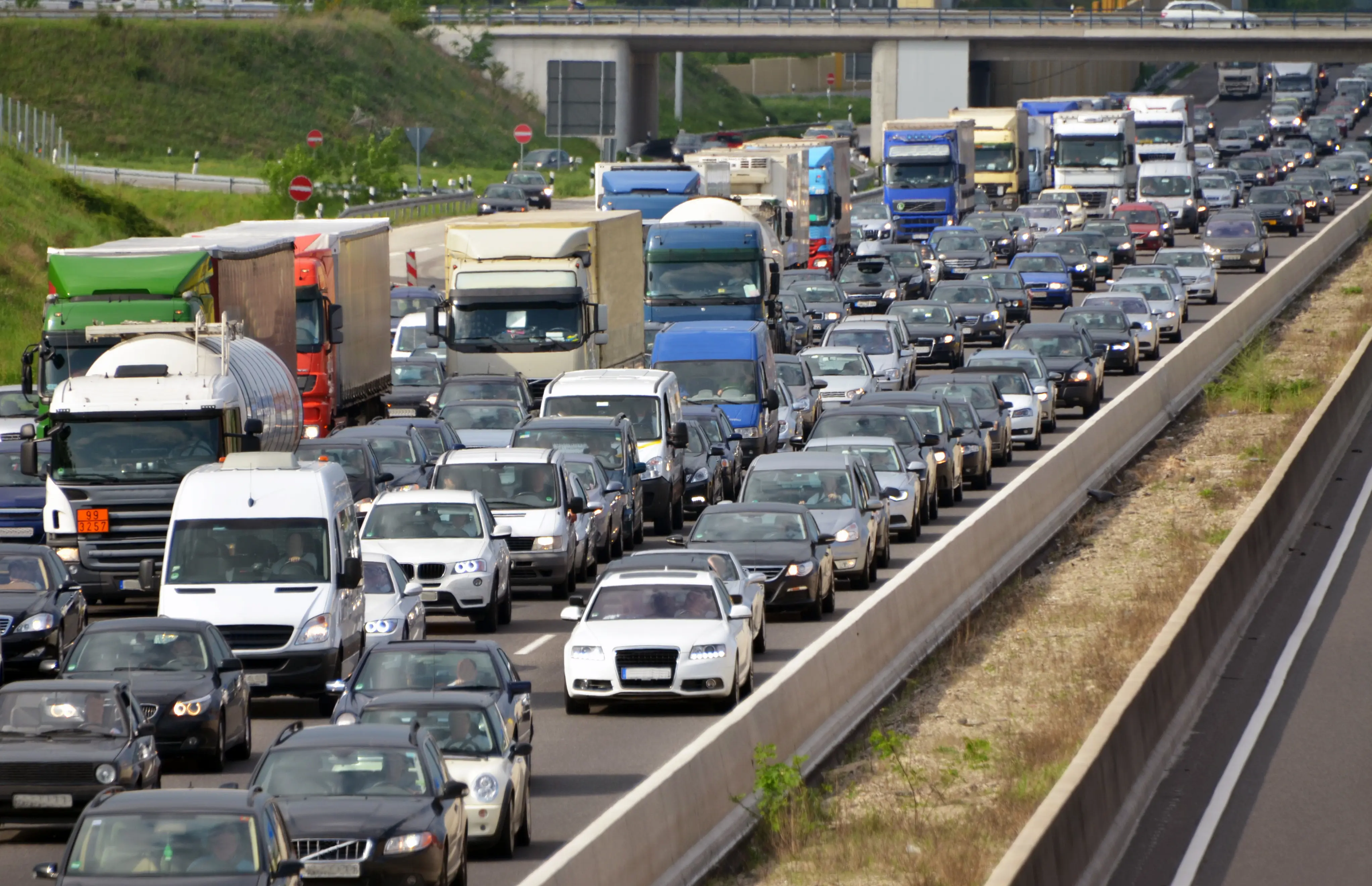 Traffic jam on the motorway