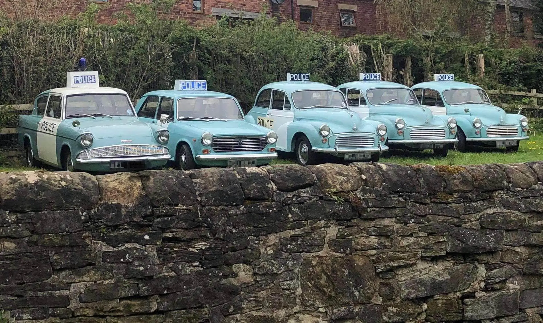 Fleet of police cars