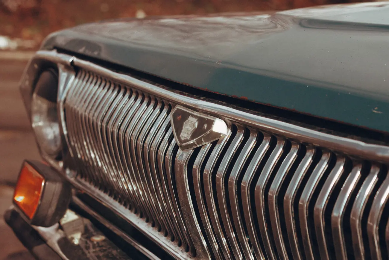 The front grill of a Russian classic car