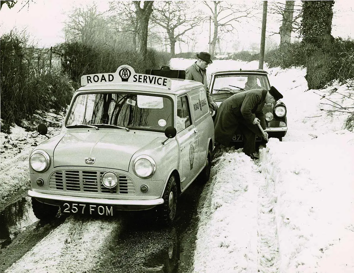 Cars stuck in snow