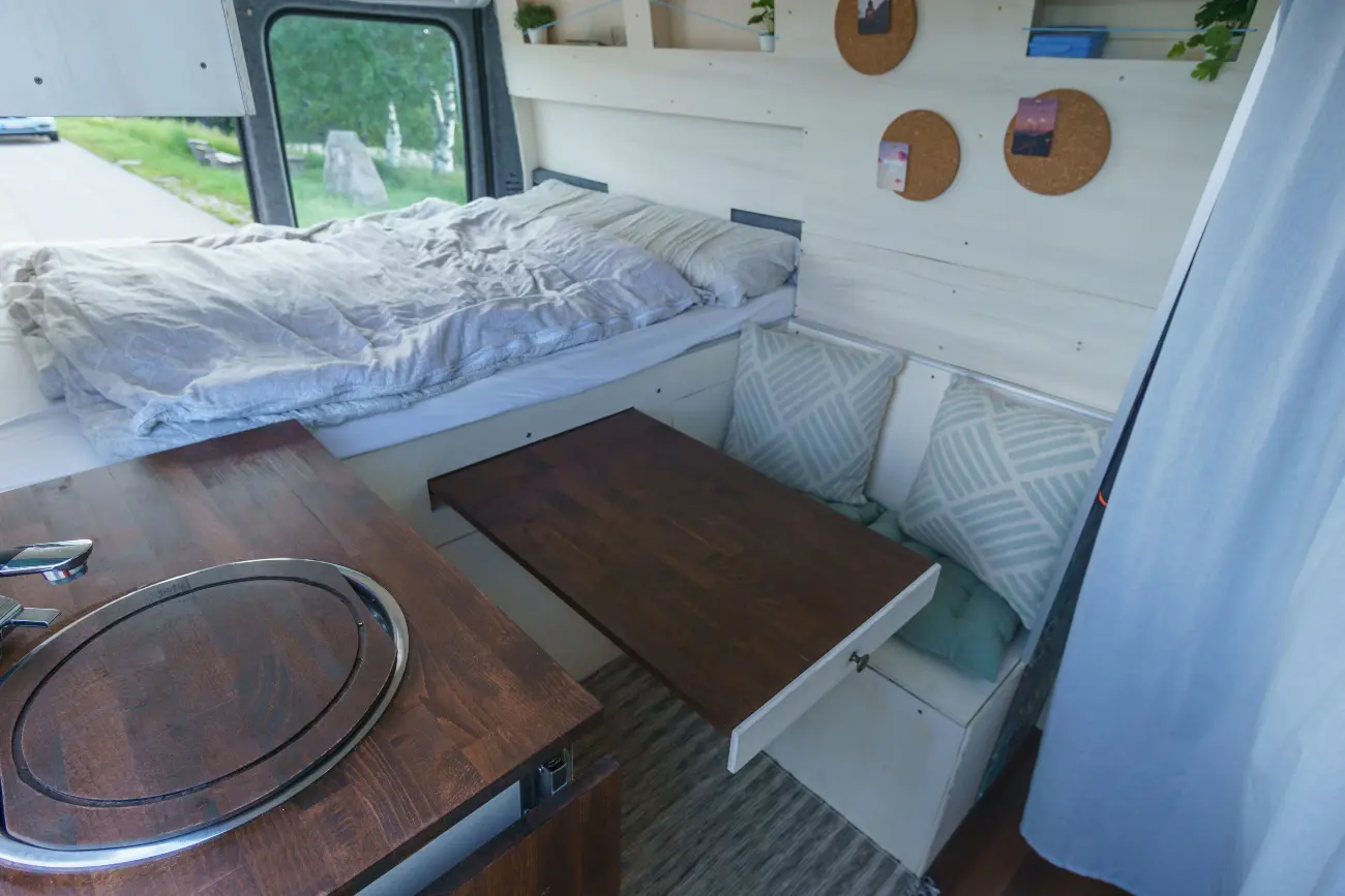 interior of campervan