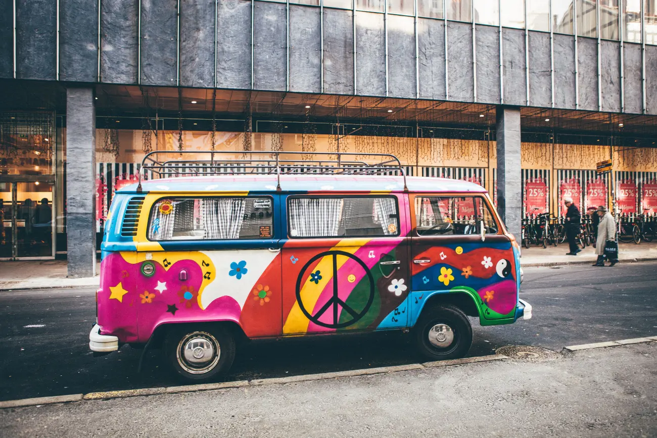 Colourful campervan