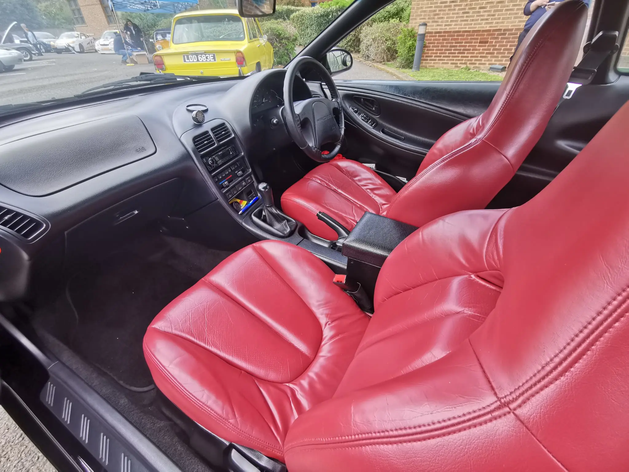 Red car interior